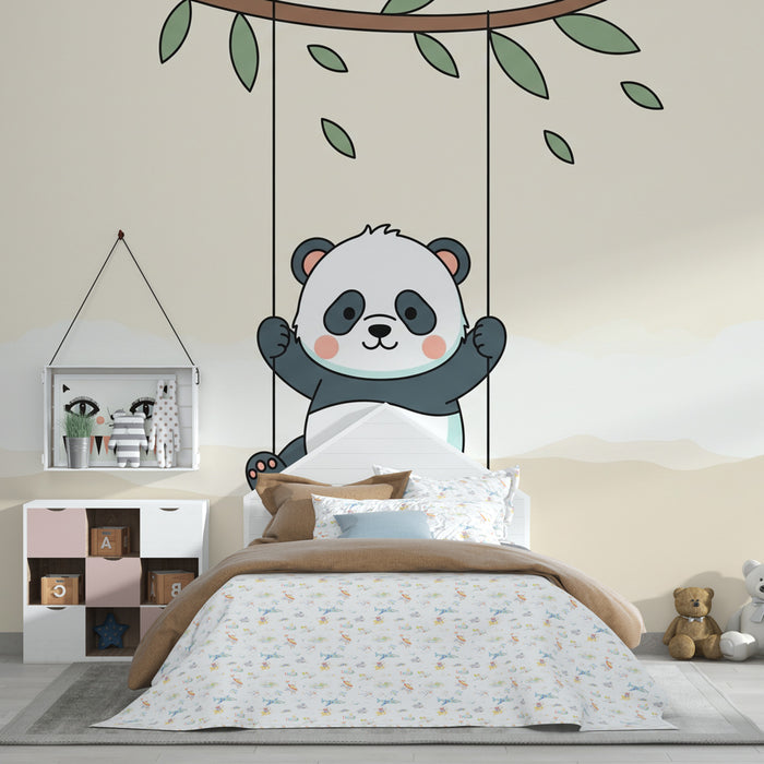 Paberi tapeet beebi tuba | Armas panda kiigel