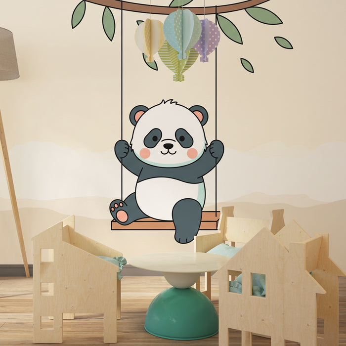 Paberi tapeet beebi tuba | Armas panda kiigel