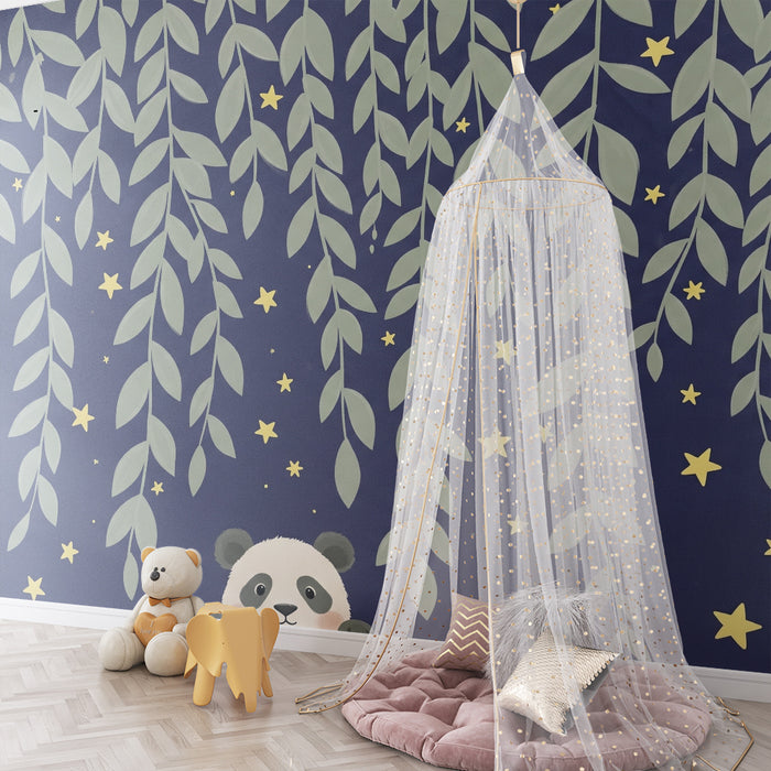 Lastenhuoneen tapetti | Panda tähtien alla