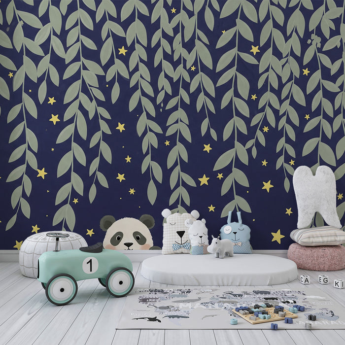 Lastenhuoneen tapetti | Panda tähtien alla