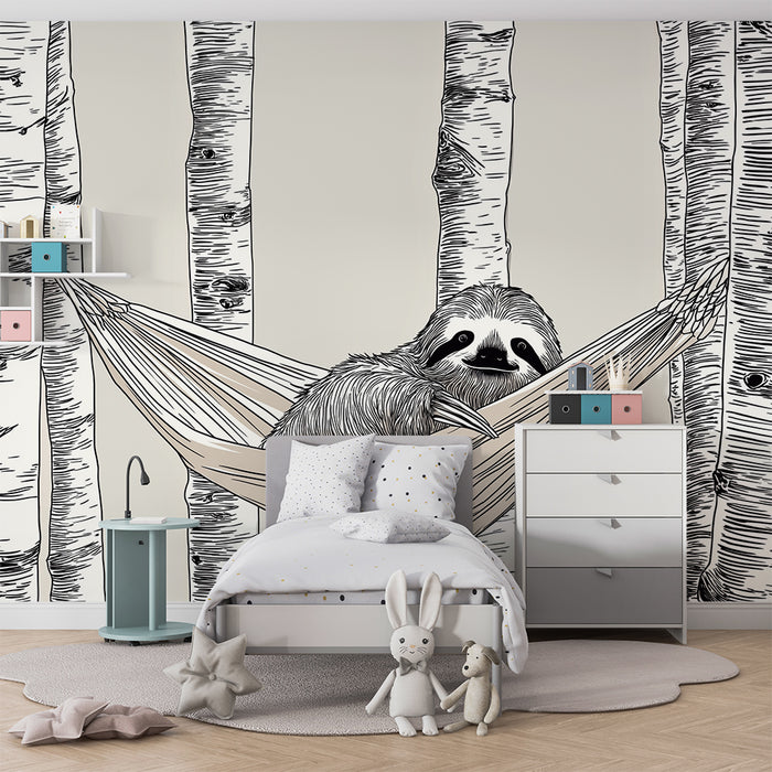Barntapet | Lata pares i en hängmatta mellan träd