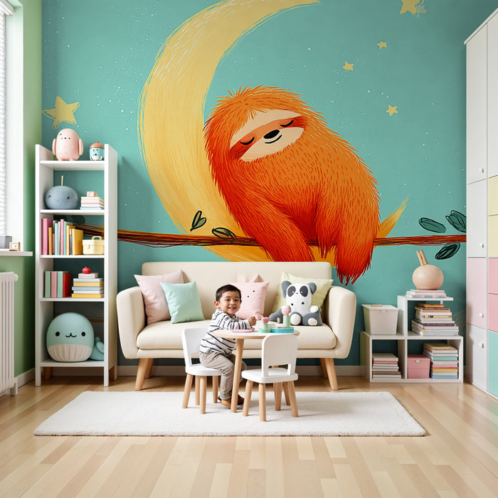 Papel de parede quarto bebê | Ленивецът спи под звездите