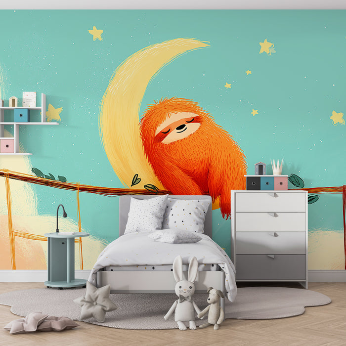 Papel de parede quarto bebê | Ленивецът спи под звездите