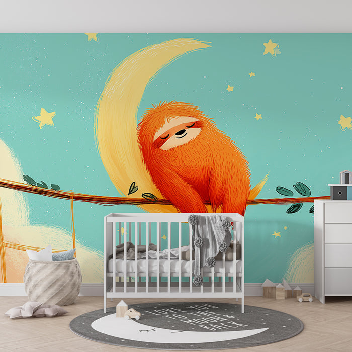 Papel de parede quarto bebê | Ленивецът спи под звездите