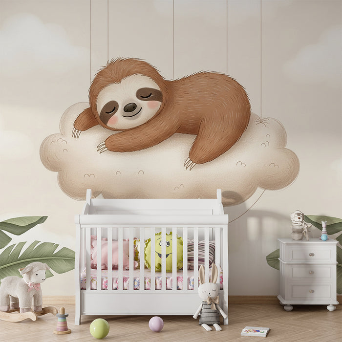 Lastenhuoneen tapetti | Laiska nukkuu pilvellä