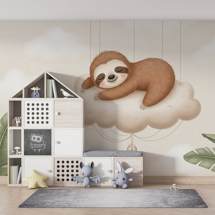 Lastenhuoneen tapetti | Laiska nukkuu pilvellä