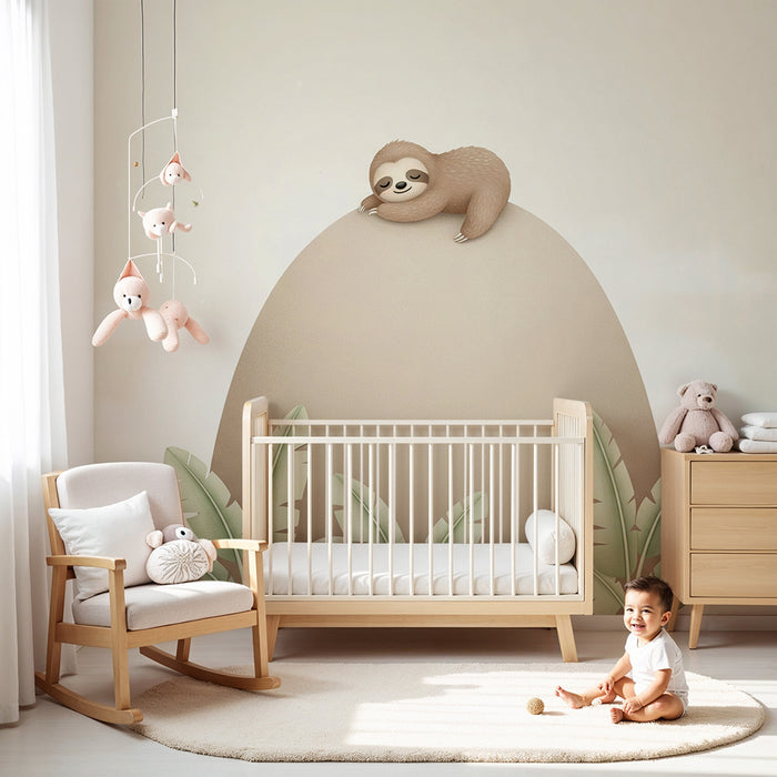 Papel pintado infantil | Perezoso tranquilo en una colina