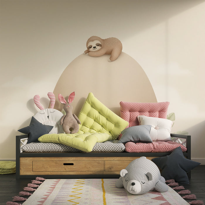 Papel pintado infantil | Perezoso tranquilo en una colina