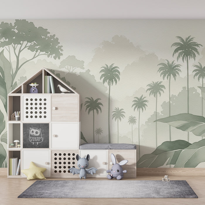 Papel de parede quarto bebê | Ήρεμο τροπικό τοπίο