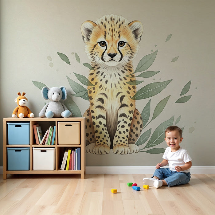 Tapet za detska staia | Malka gepard v dzhunglata