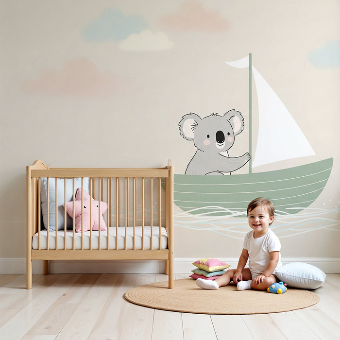 Tapeta dětského pokoje | Malý koala na lodi