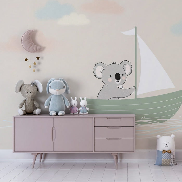 Tapeta dětského pokoje | Malý koala na lodi
