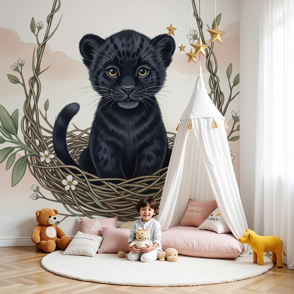 Tapet barnerom | Liten leopard i redeI18n Error: Missing interpolation  value \, image size:1000x1000