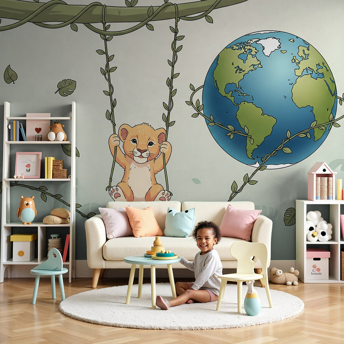 Barntapet | Liten lejon som gungar med jorden