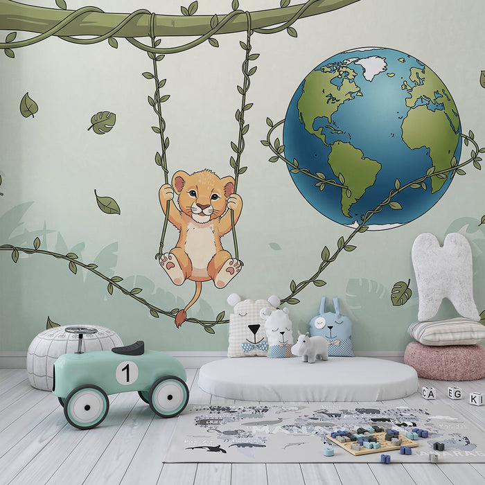 Barntapet | Liten lejon som gungar med jorden