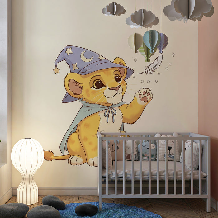 Papier de parede pre detskú izbu | Malý kúzelnícky lev s hviezdou na hlave