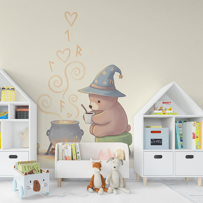 Barntapet | Liten trollkarlbjörn som förbereder en förtrollad dryck