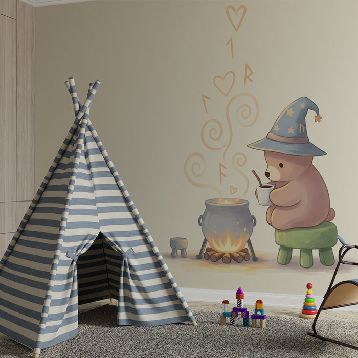 Barntapet | Liten trollkarlbjörn som förbereder en förtrollad dryck