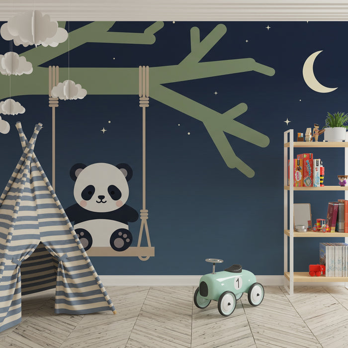Paberi tapeet beebi tuba | Väike panda kiigel