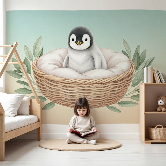 Barntapet | Liten pingvin i sitt bo