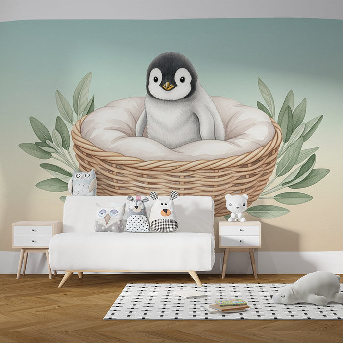Barntapet | Liten pingvin i sitt bo