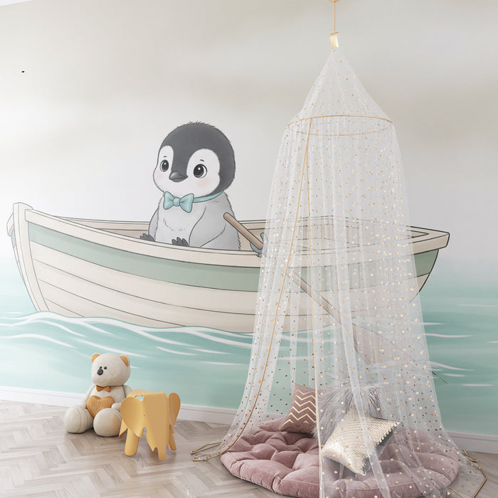 Papier de parede quarto bebê | Malý tučňák na lodi