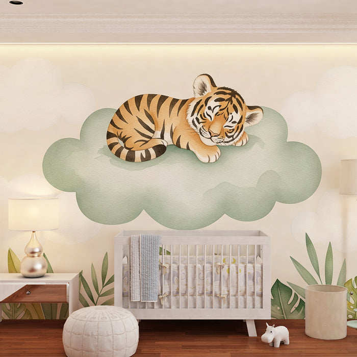 Lastenhuoneen tapetti | Pieni tiikeri pilvessä