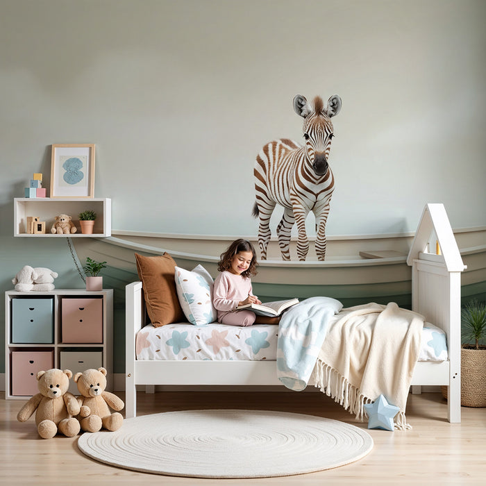 Papel de parede quarto bebê | Mali zebra na čolnu