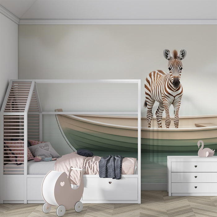 Papel de parede quarto bebê | Mali zebra na čolnu