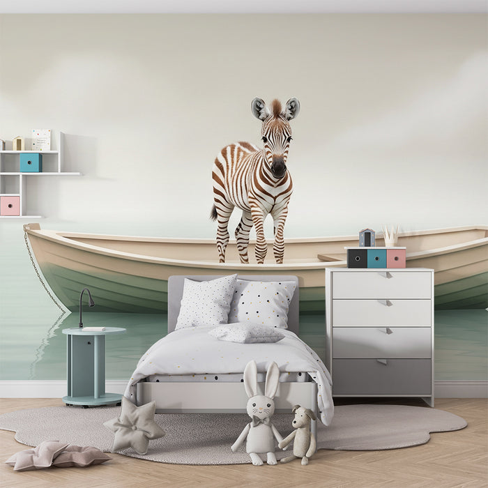 Papel de parede quarto bebê | Mali zebra na čolnu
