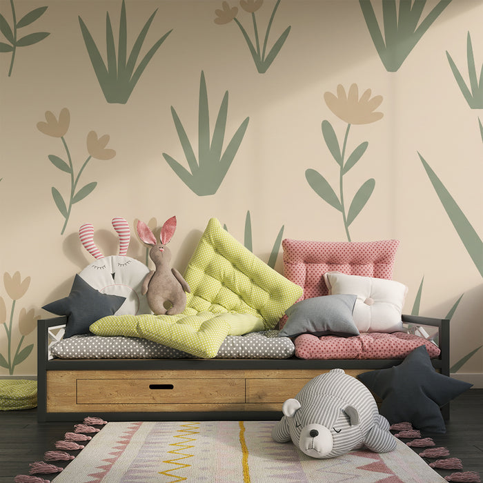 Nursery room wallpaper | Small flowers