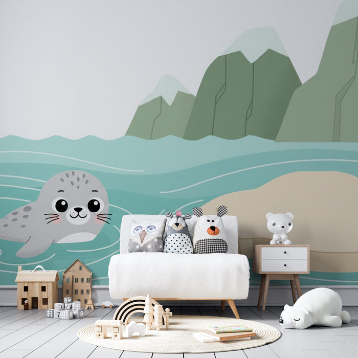 Lastenhuoneen tapetti | Pelaa hylje meressä