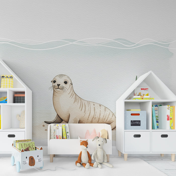 Papier peint chambre bébé | Phoque mignon sous l'eau