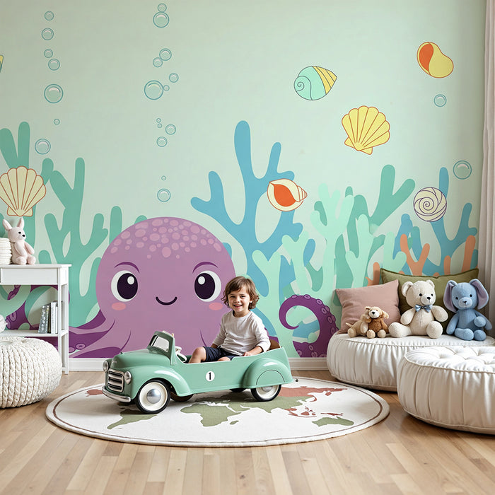 Paberi tapeet beebi tuba | Kaheksajalgne ookeanis ja merekarbid