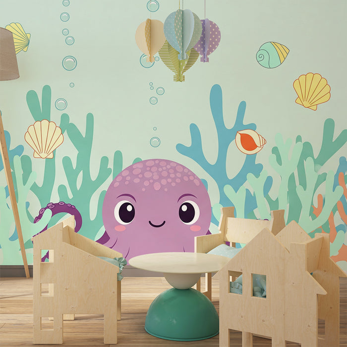 Paberi tapeet beebi tuba | Kaheksajalgne ookeanis ja merekarbid