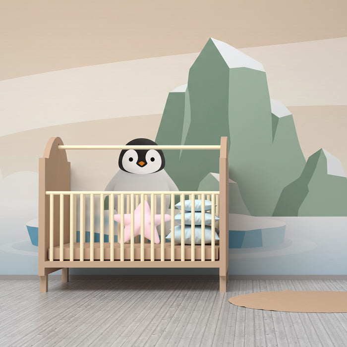 Papel pintado infantil | Pingüino en un iceberg