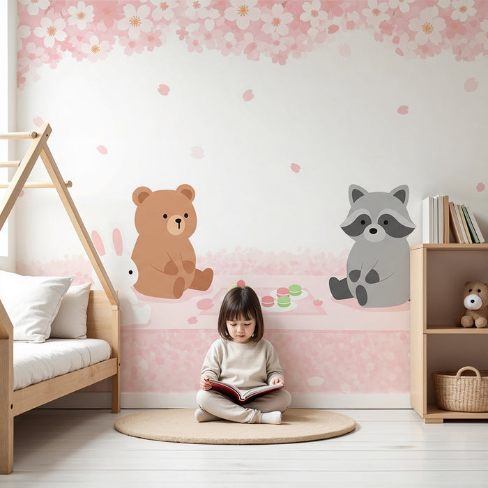 Barntapet | Söt picknick under blommande körsbärsträd