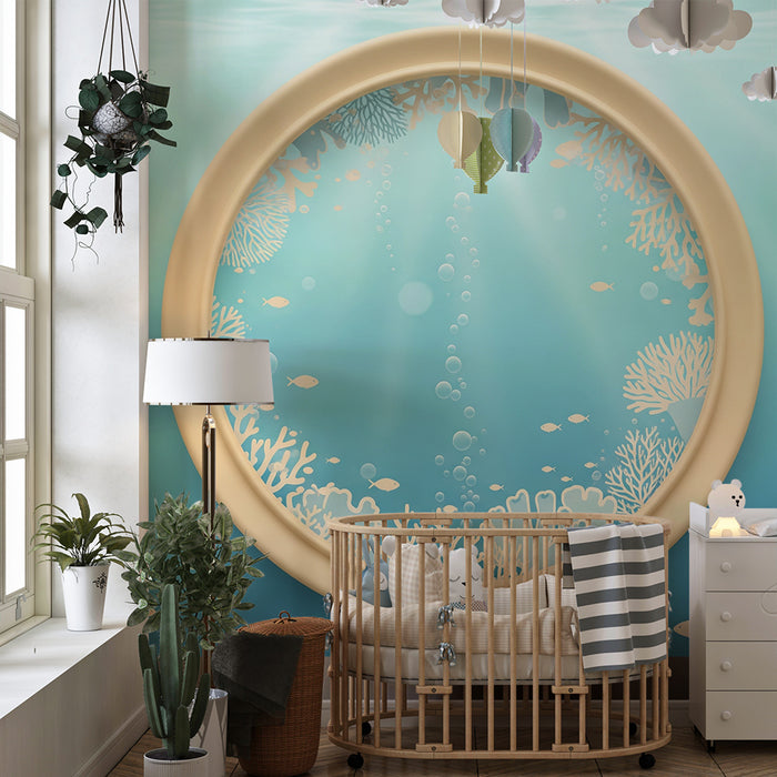Papier peint chambre bébé | Plongée sous-marine avec coraux et poissons
