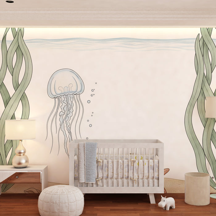 Papel de parede quarto bebê | Καταδύσεις υποβρύχια με τσούχτρες και αστέρια της θάλασσας