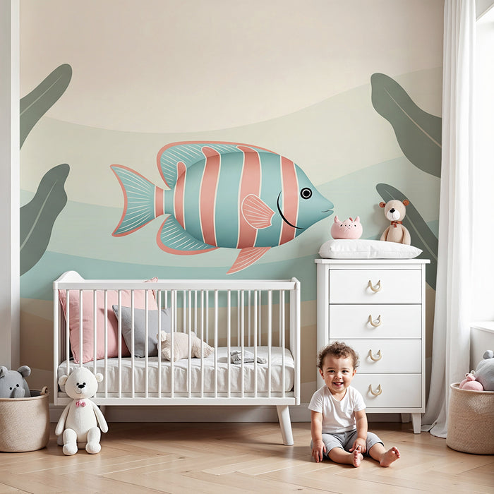 **Tapet till babys rum | Färgglada fiskar och lugnande havsdekoration**