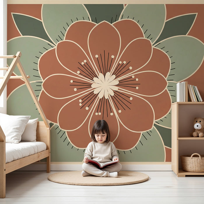 Papel de parede para quarto de bebé | Retrato de uma flor gigante