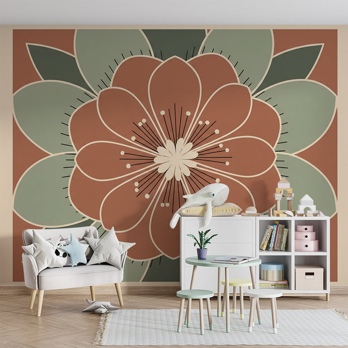 Papel de parede para quarto de bebé | Retrato de uma flor gigante