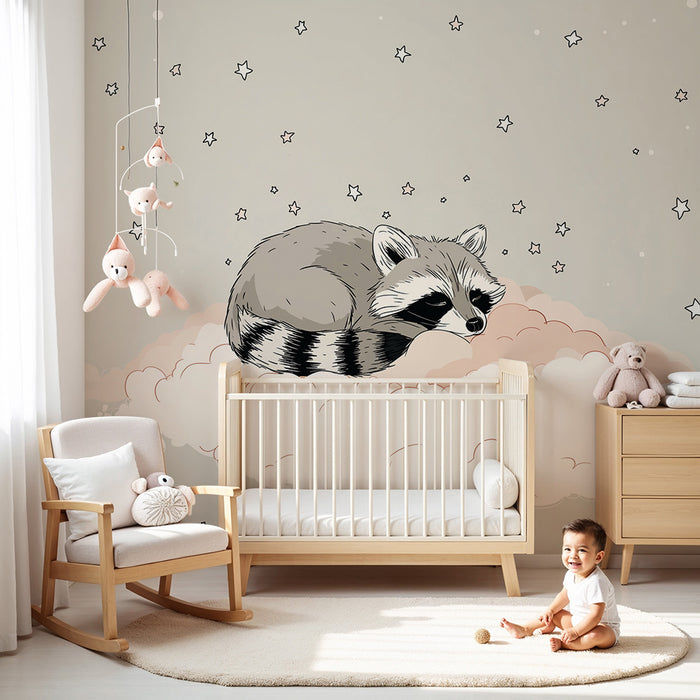 Tapety dla dzieci | Śpiący szop na gwiazdotworze