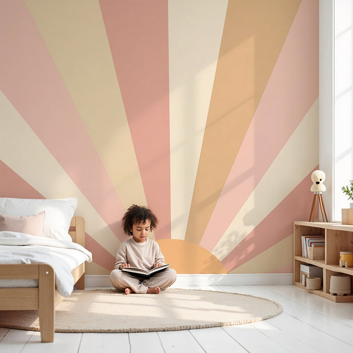 Barnrumstapet | Mjuka pastellfärgade solstrålar