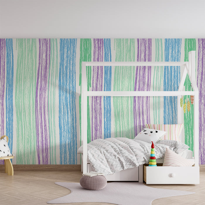 Babykamerbehang | Pastelkleurige strepen voor een zachte sfeer