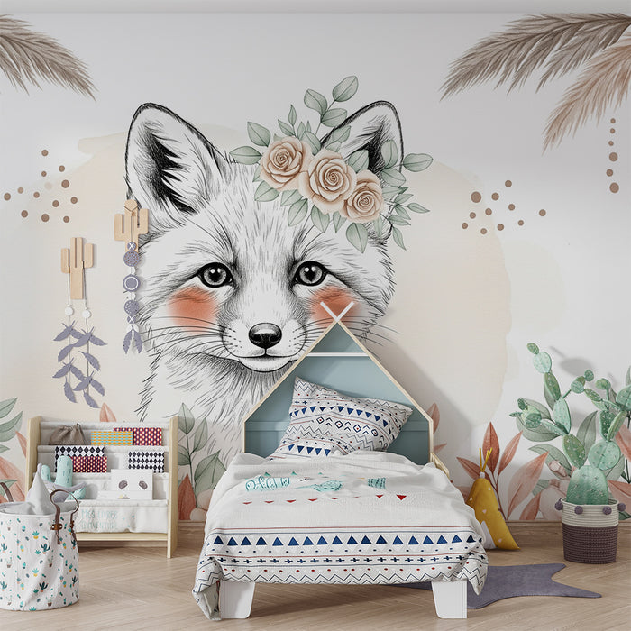 Tapet za detska staia | Delikaten lis i pastelni tsvetia