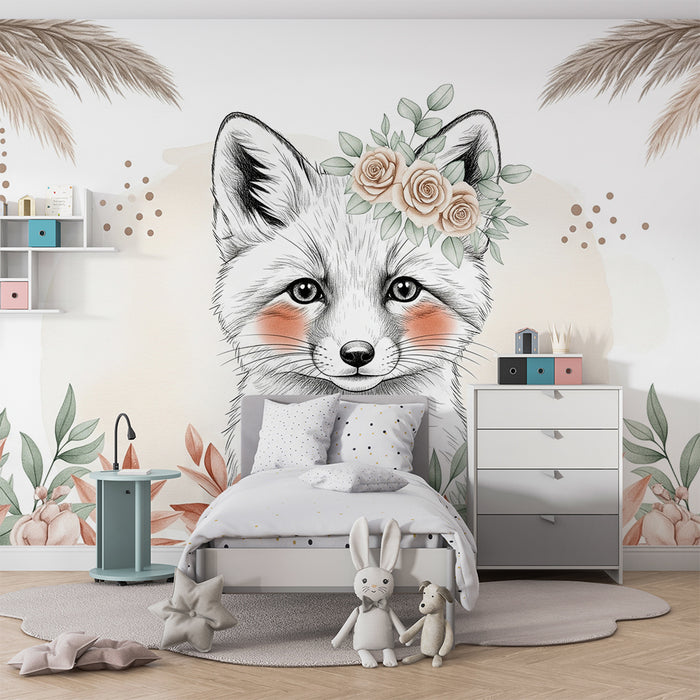 Tapet za detska staia | Delikaten lis i pastelni tsvetia