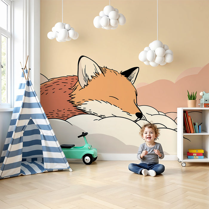 Tapet barnerom | Sovende rev blant skyene