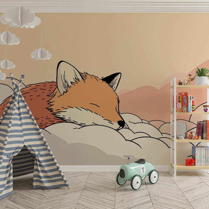 Tapet barnerom | Sovende rev blant skyene