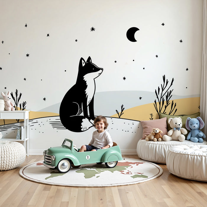 Lastenhuoneen tapetti | Kettu tähtien alla